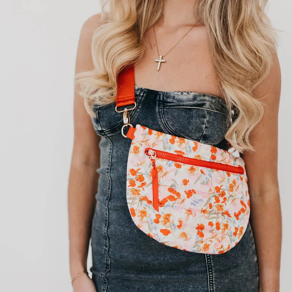 Jolie Puffer Bum Bag | Watercolor Mango Floral