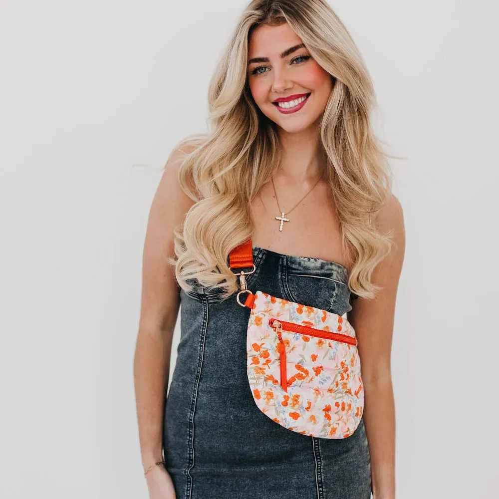 Jolie Puffer Bum Bag | Watercolor Mango Floral