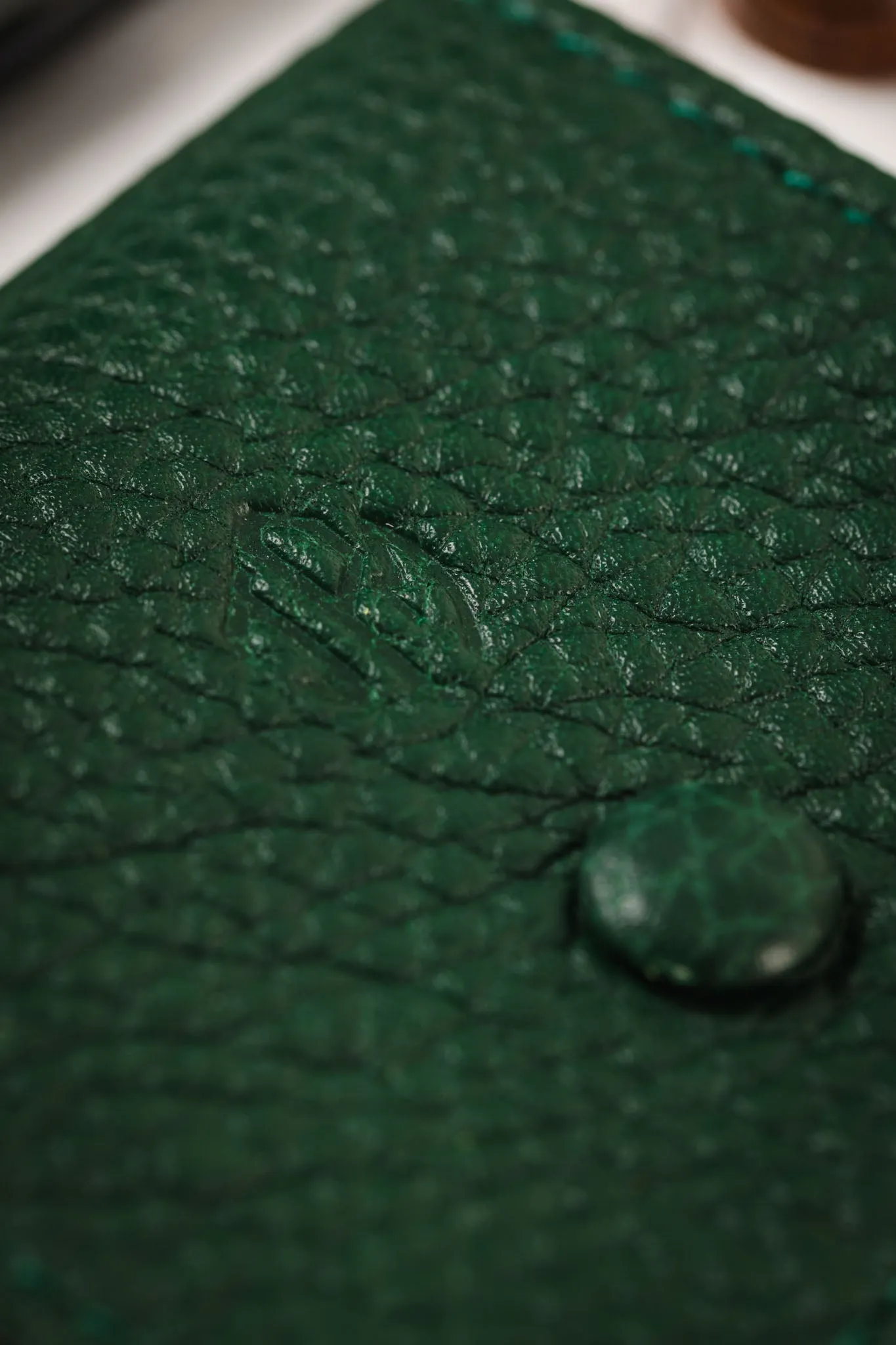JPM Luxe Leather Watch Pouch in GREEN