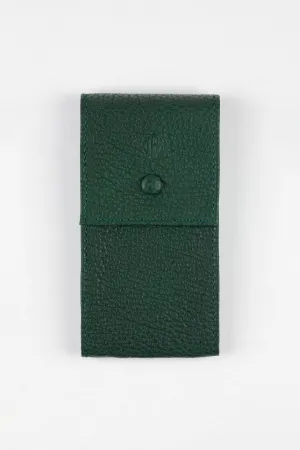 JPM Luxe Leather Watch Pouch in GREEN
