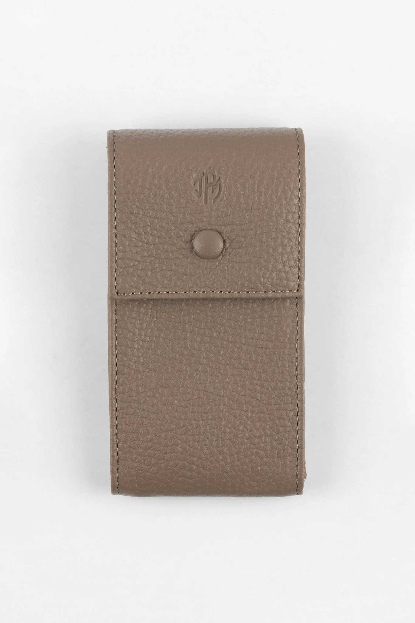 JPM Luxe Leather Watch Pouch in TAUPE