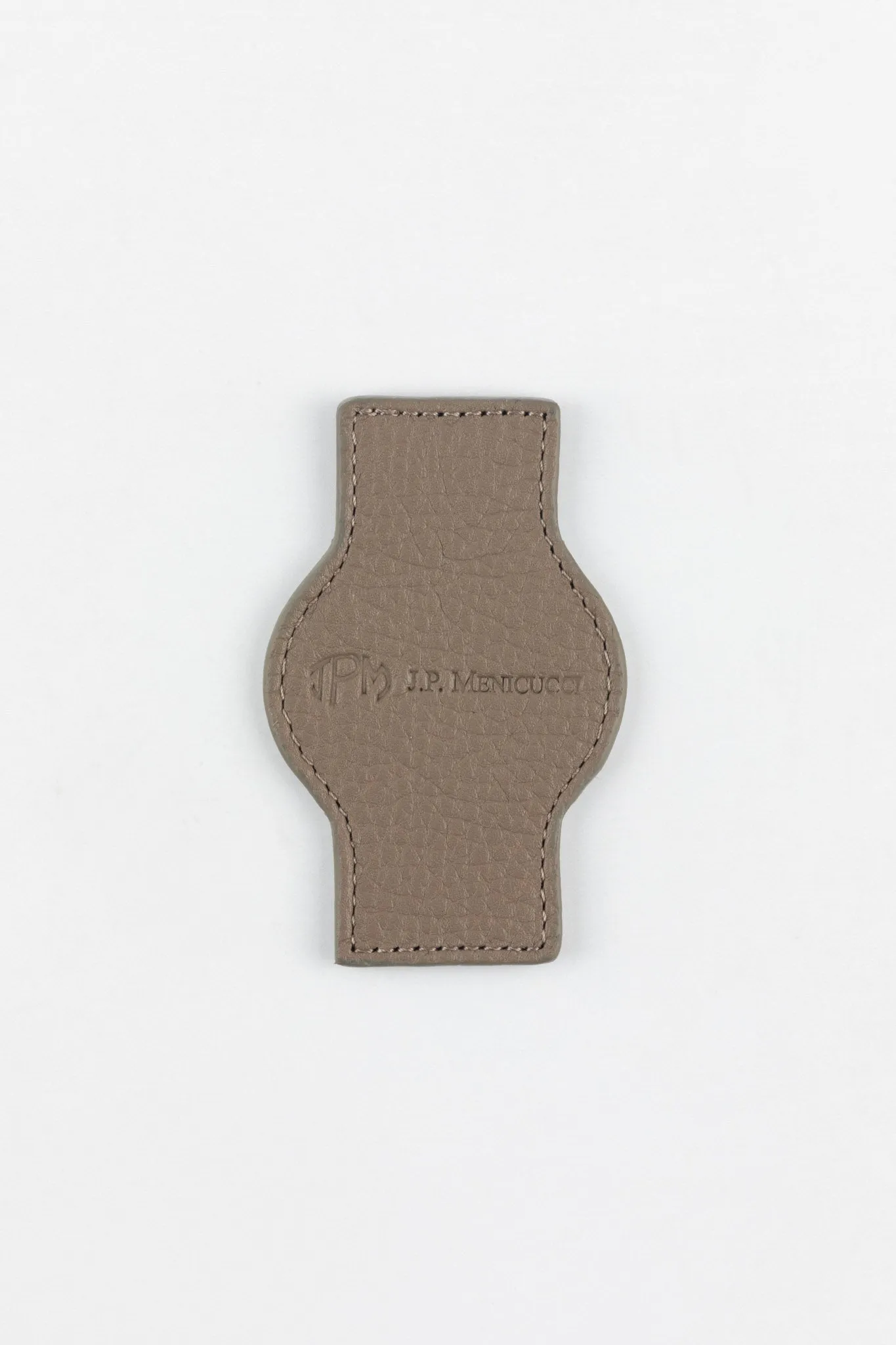 JPM Luxe Leather Watch Pouch in TAUPE