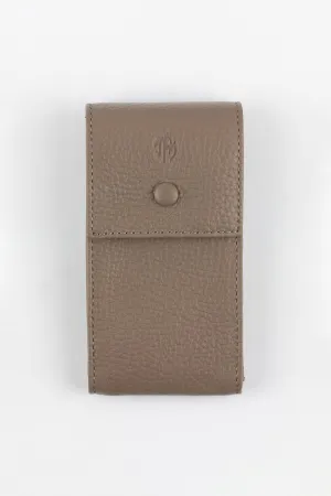 JPM Luxe Leather Watch Pouch in TAUPE
