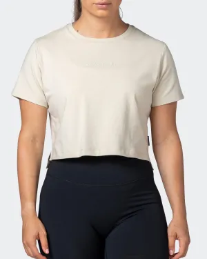 Kickstart Cropped Tee - Cream