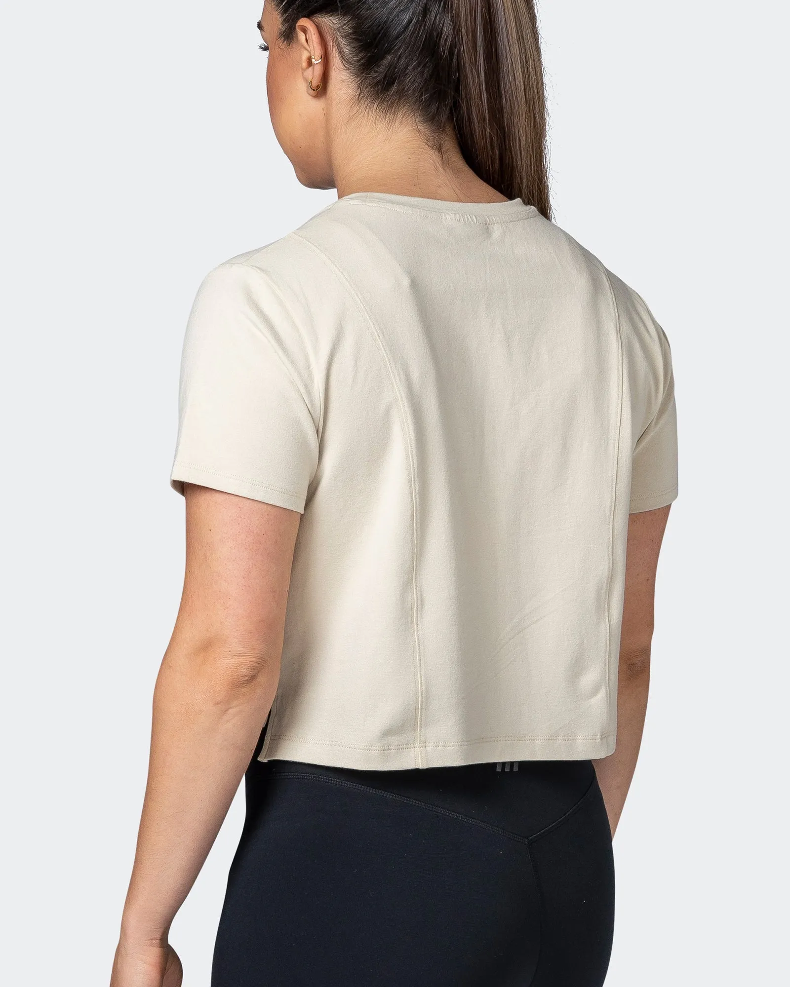 Kickstart Cropped Tee - Cream