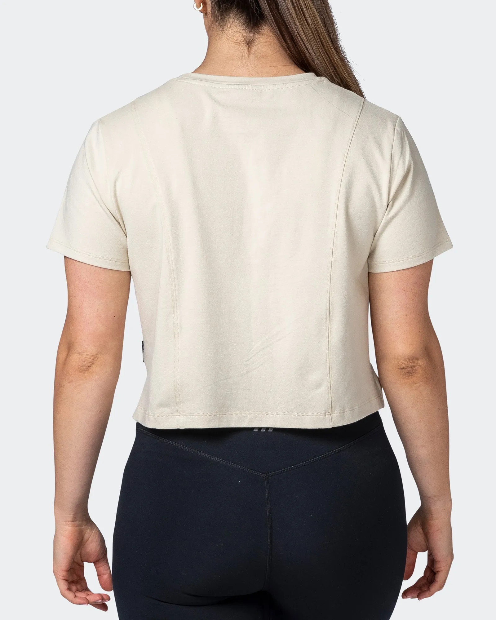 Kickstart Cropped Tee - Cream
