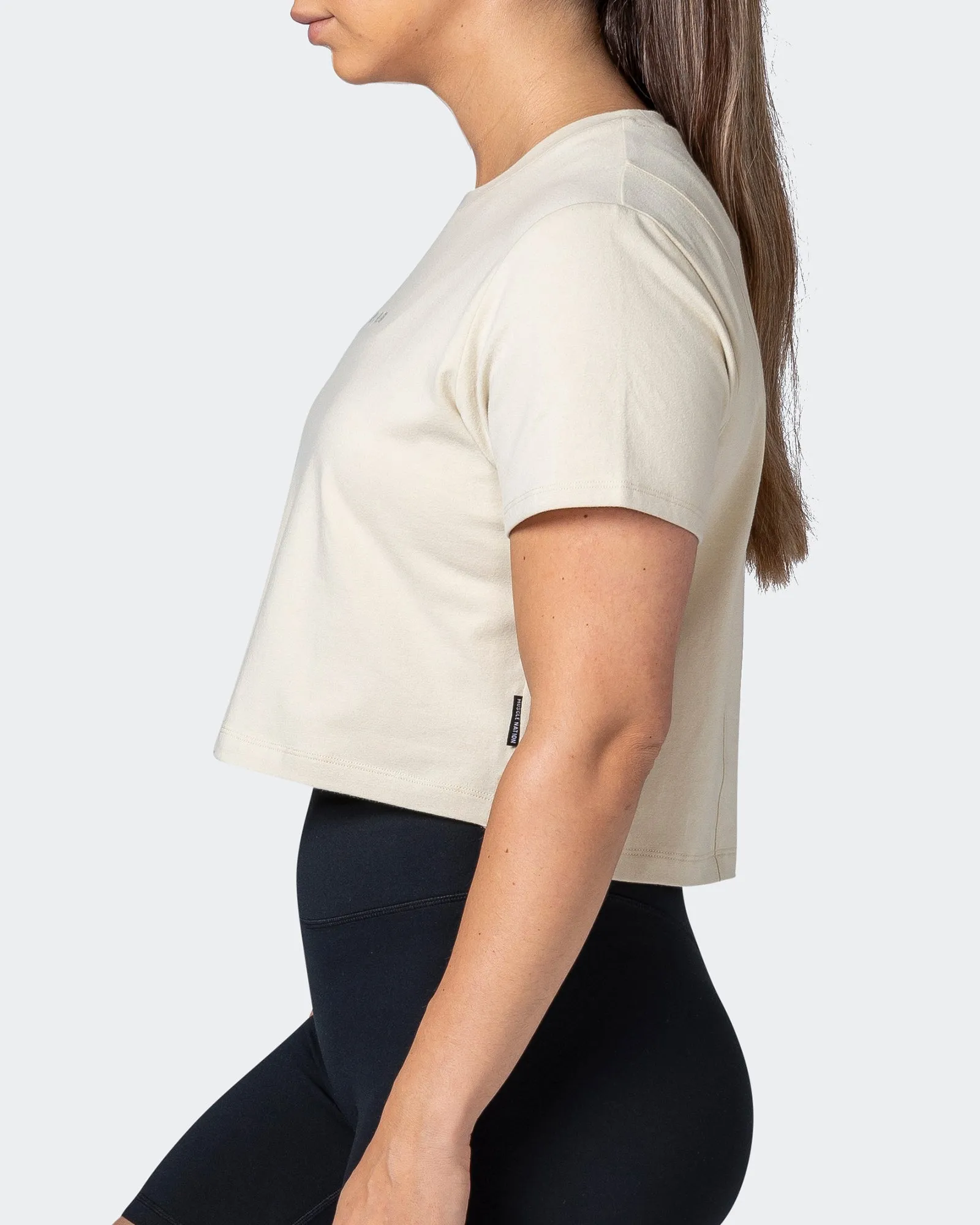 Kickstart Cropped Tee - Cream