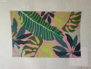 Kirk and Bradley KB1403 Tropical Leaves Clutch- Pink