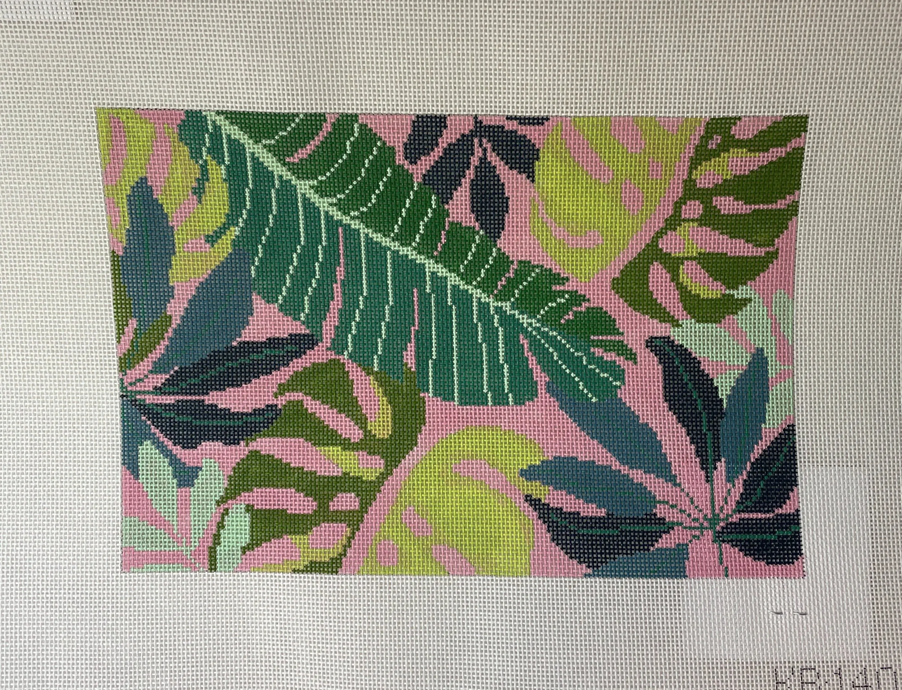Kirk and Bradley KB1403 Tropical Leaves Clutch- Pink