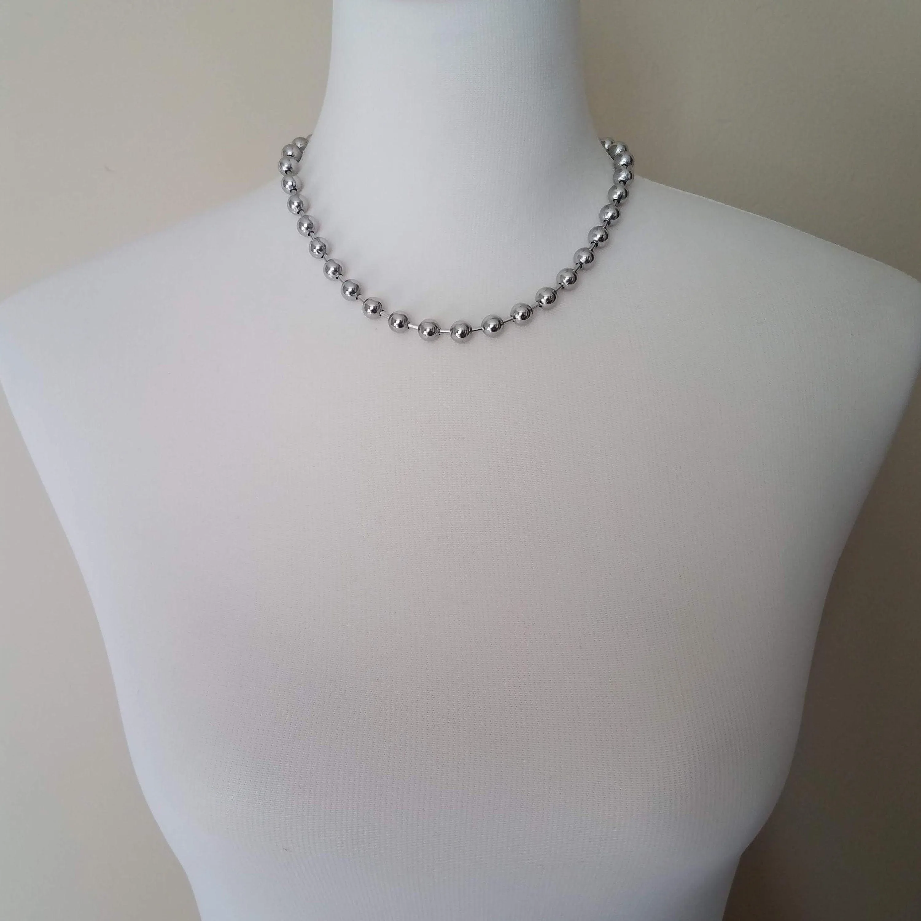 Large Ball Chain, rainbow ball chain, oil spill chain, large bead chain, ball chain choker stainless steel chain, thick chunky chain 8mm