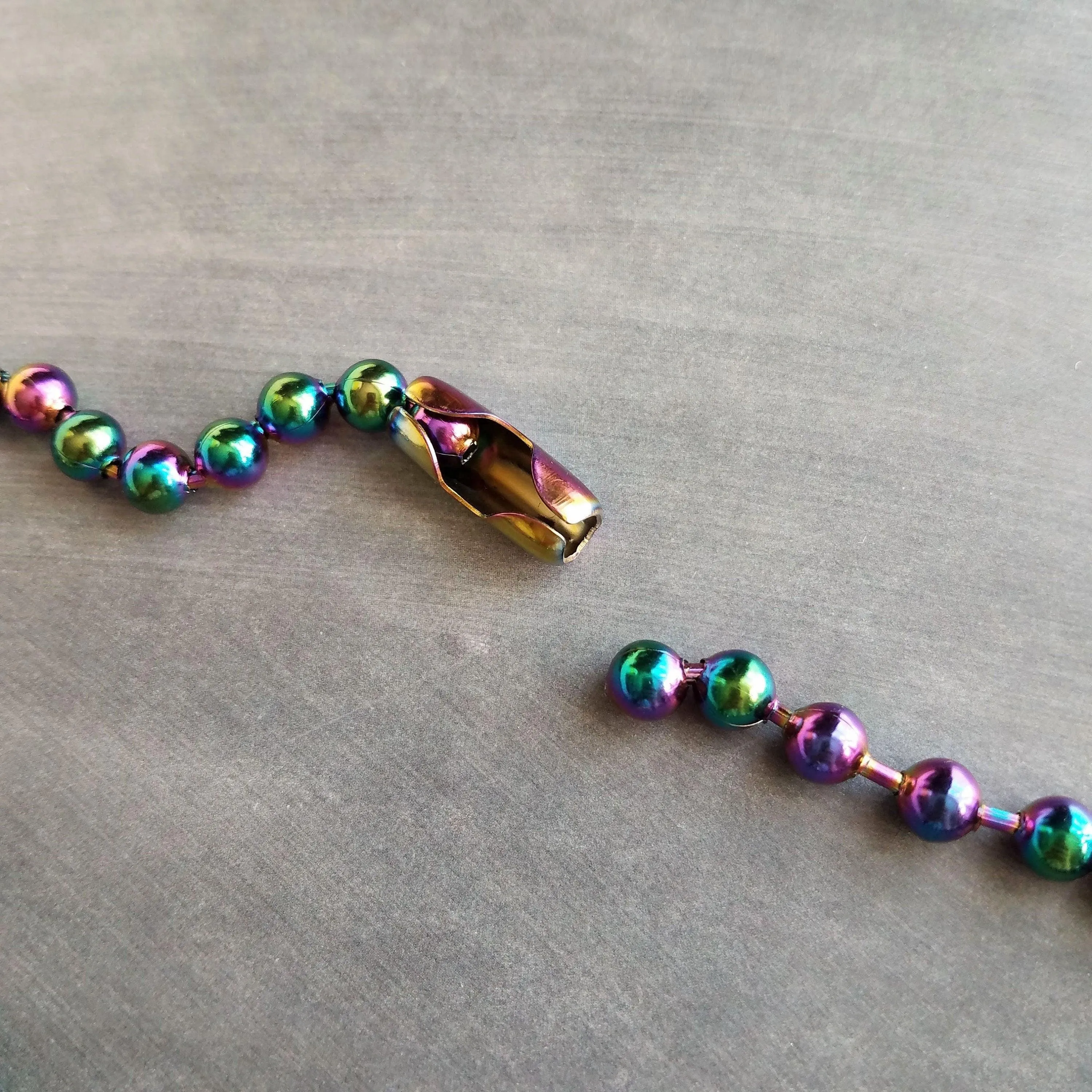 Large Ball Chain, rainbow ball chain, oil spill chain, large bead chain, ball chain choker stainless steel chain, thick chunky chain 8mm