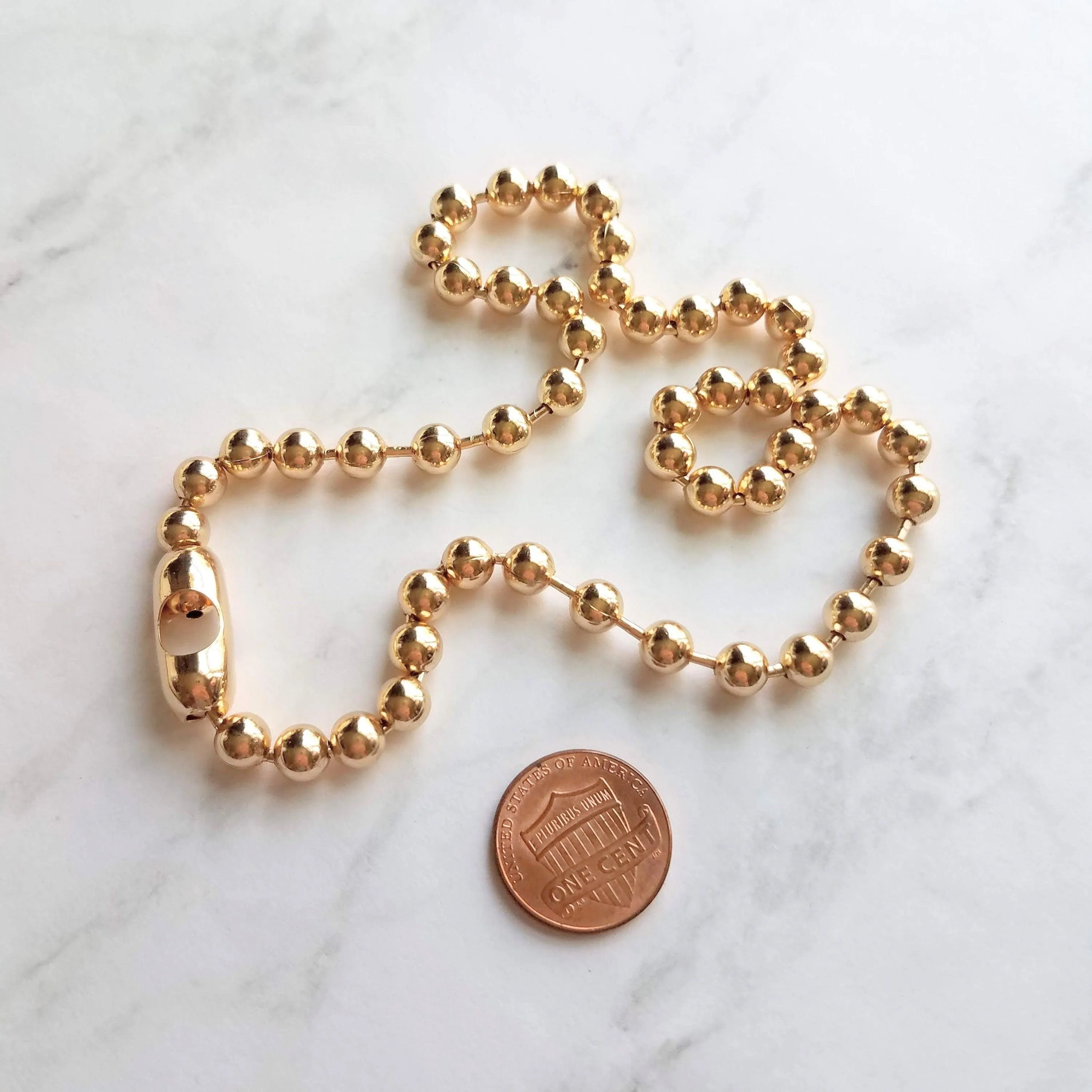Large Gold Ball Chain, 6mm ball, big gold ball chain, large bead chain, ball chain necklace, thick gold chain, gold punk necklace