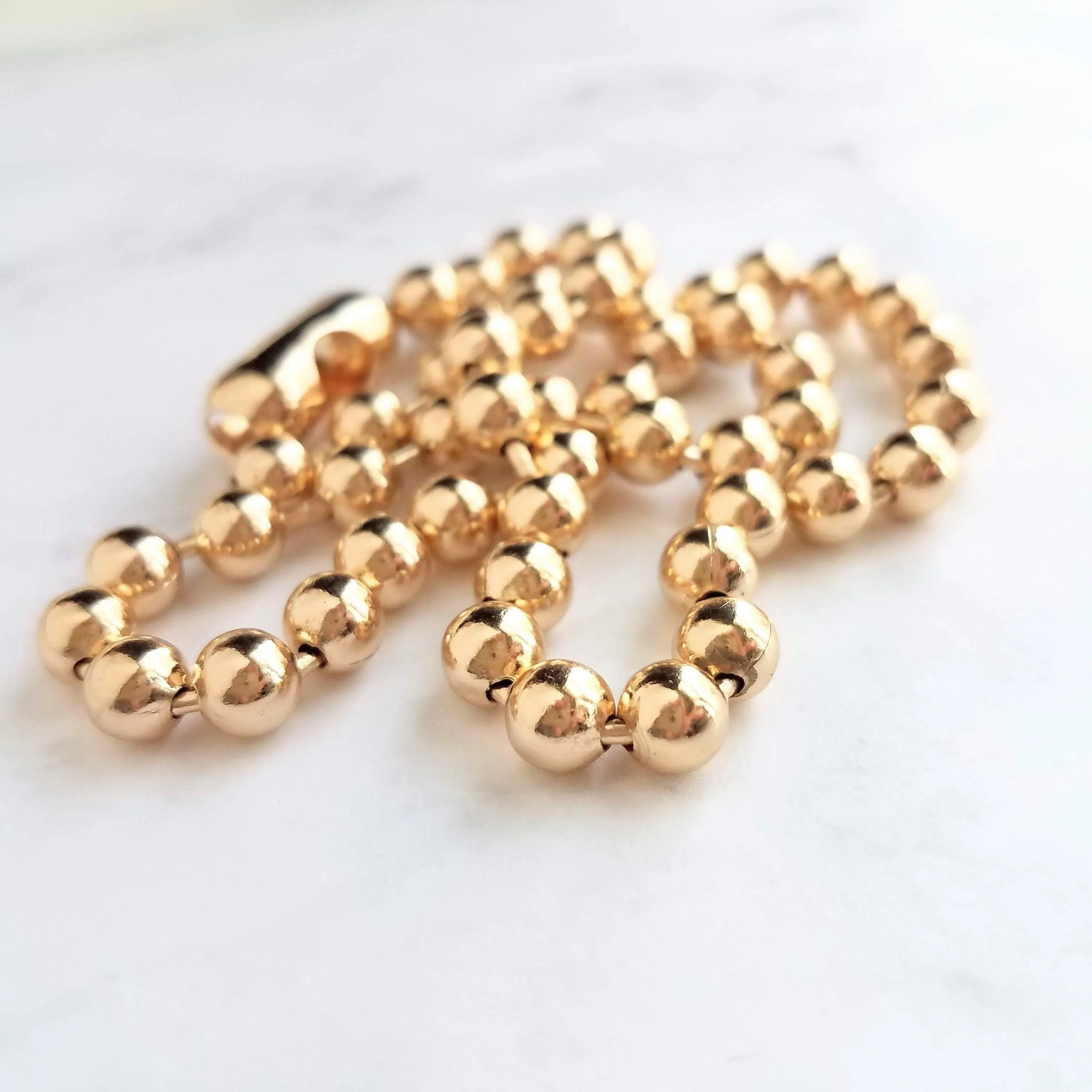 Large Gold Ball Chain, 6mm ball, big gold ball chain, large bead chain, ball chain necklace, thick gold chain, gold punk necklace