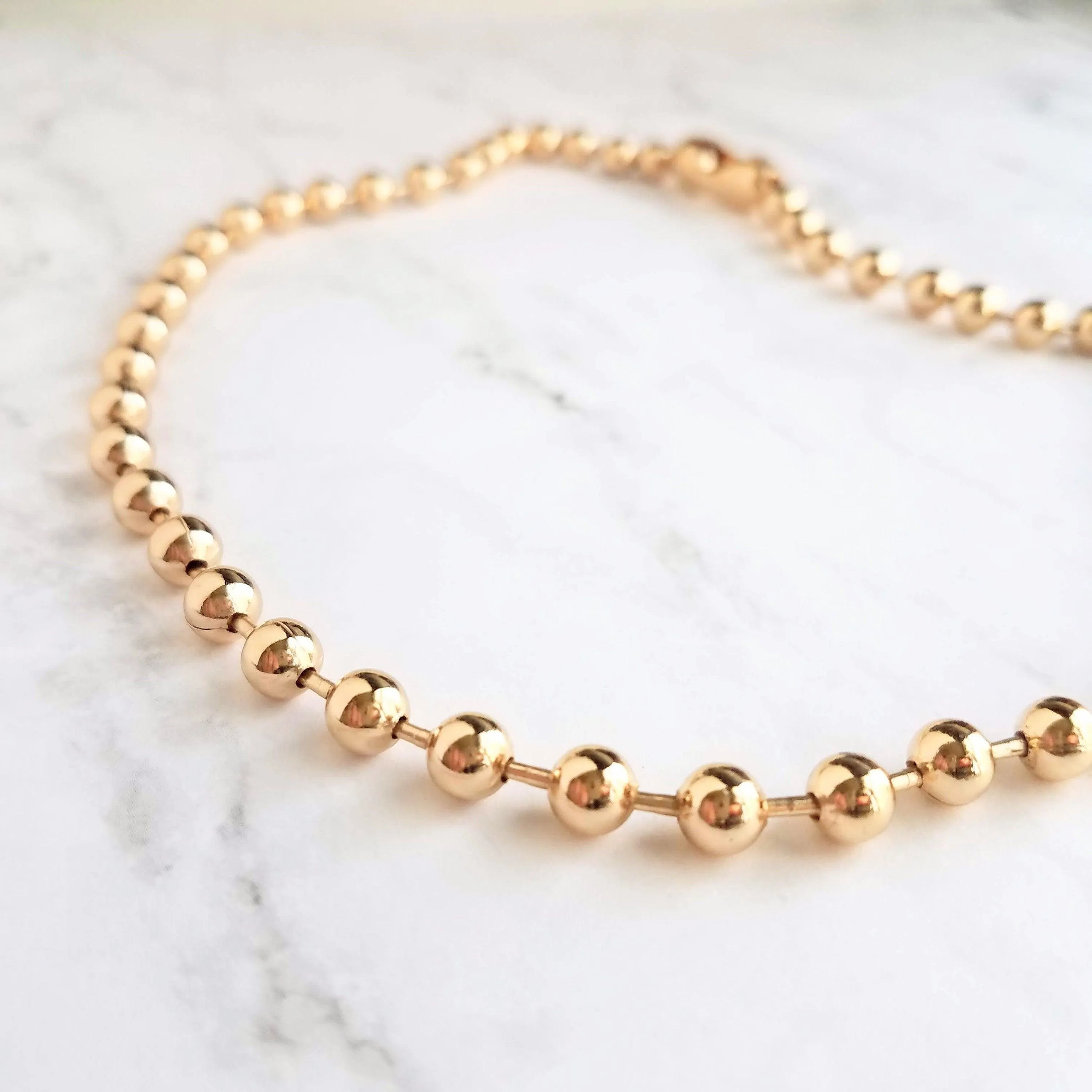 Large Gold Ball Chain, 6mm ball, big gold ball chain, large bead chain, ball chain necklace, thick gold chain, gold punk necklace