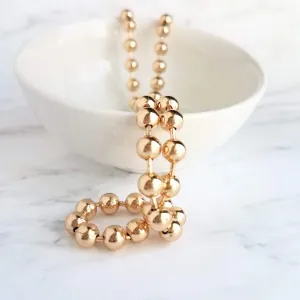 Large Gold Ball Chain, 6mm ball, big gold ball chain, large bead chain, ball chain necklace, thick gold chain, gold punk necklace