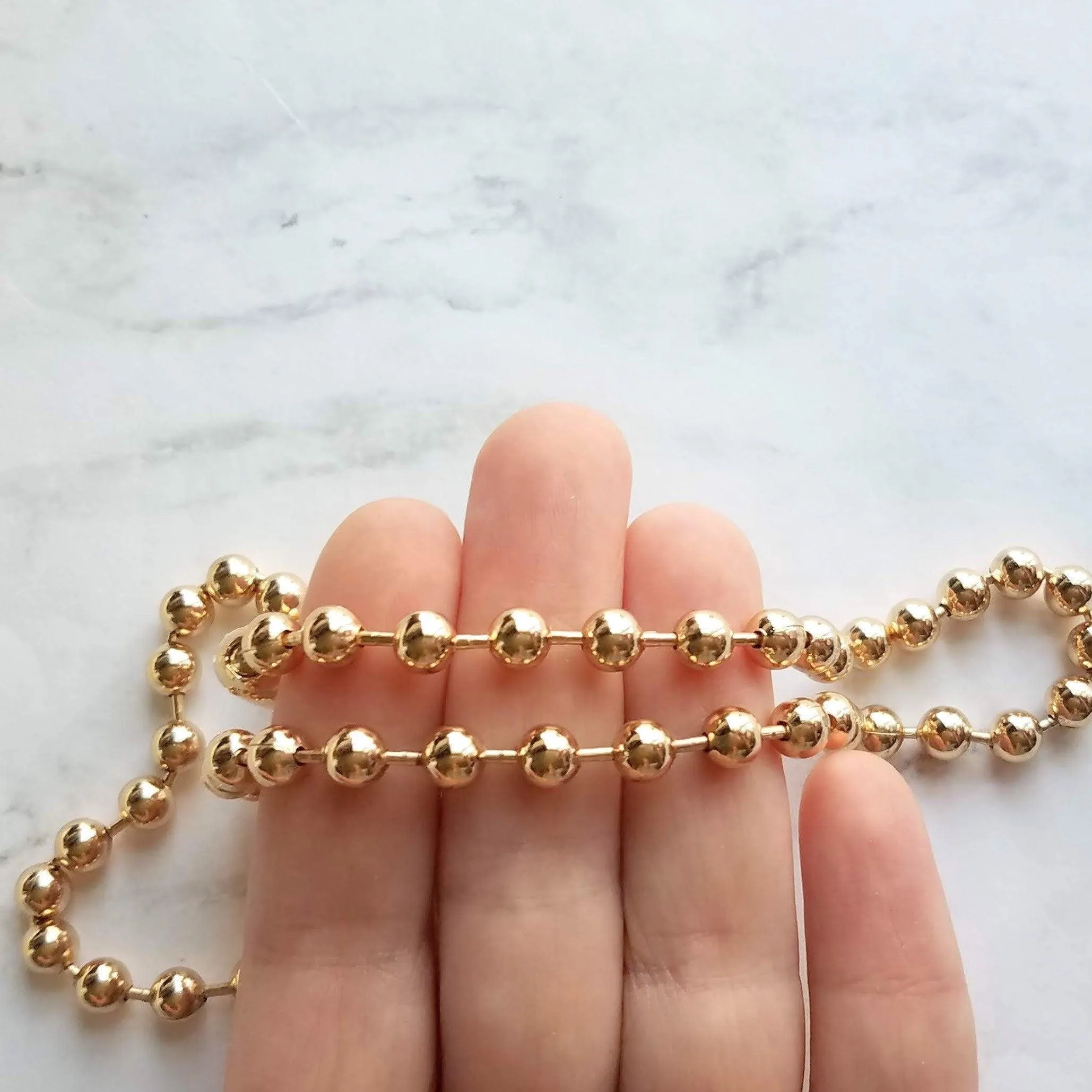 Large Gold Ball Chain, 6mm ball, big gold ball chain, large bead chain, ball chain necklace, thick gold chain, gold punk necklace