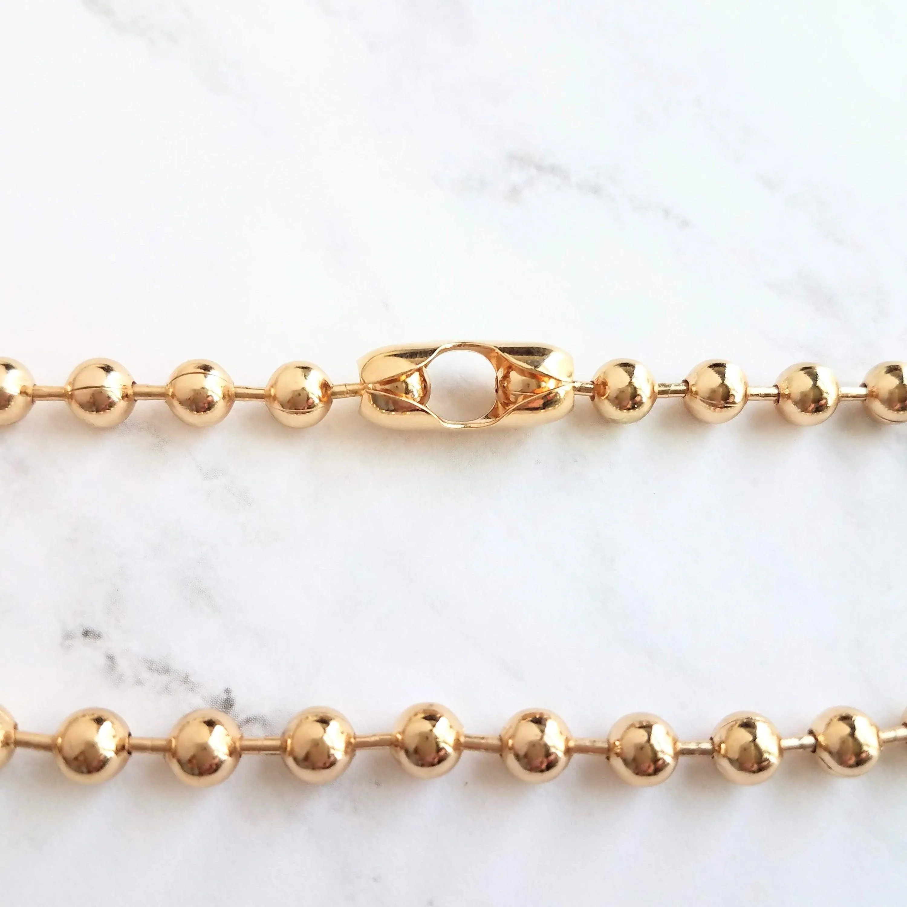 Large Gold Ball Chain, 6mm ball, big gold ball chain, large bead chain, ball chain necklace, thick gold chain, gold punk necklace