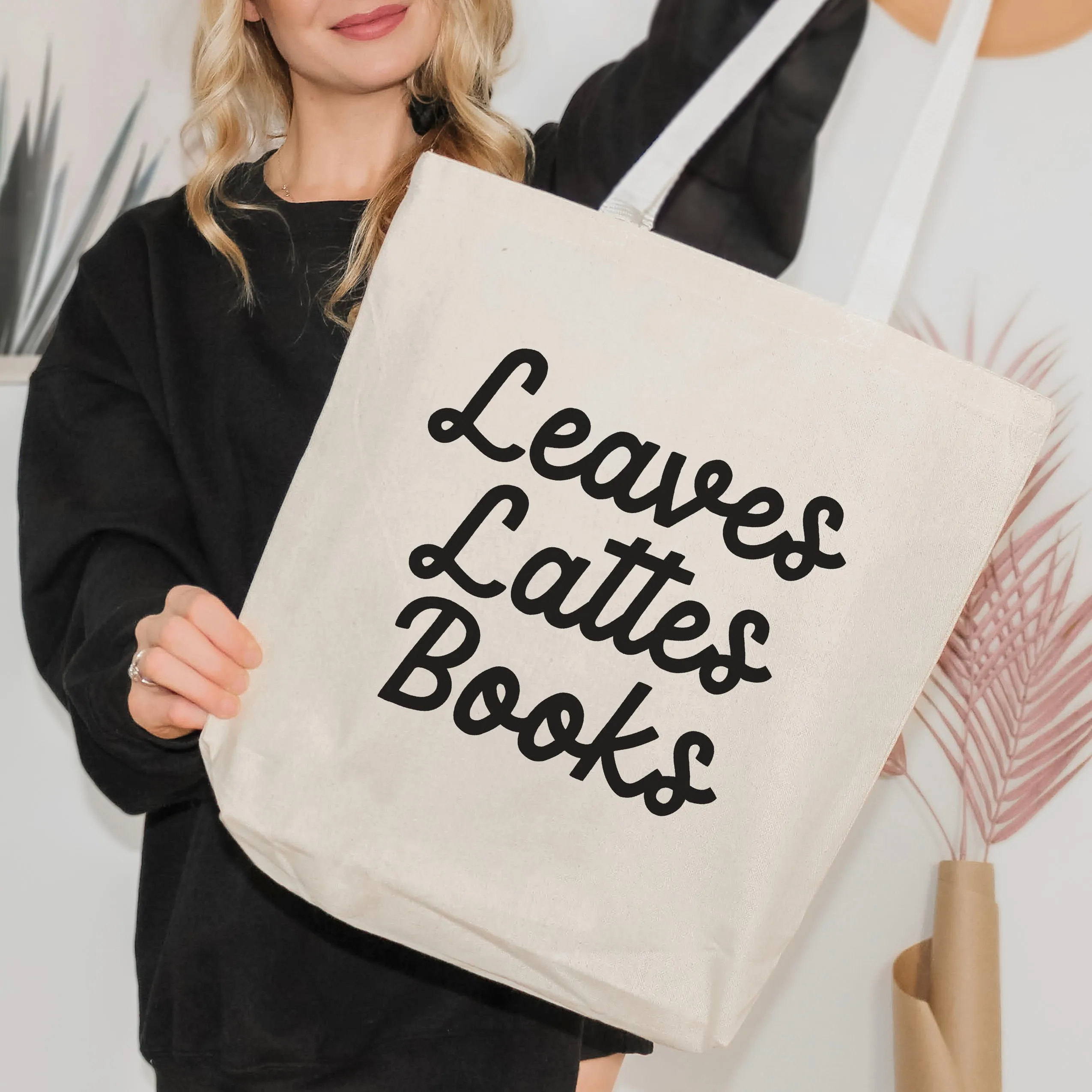 Leaves, Lattes, Books Tote Bag