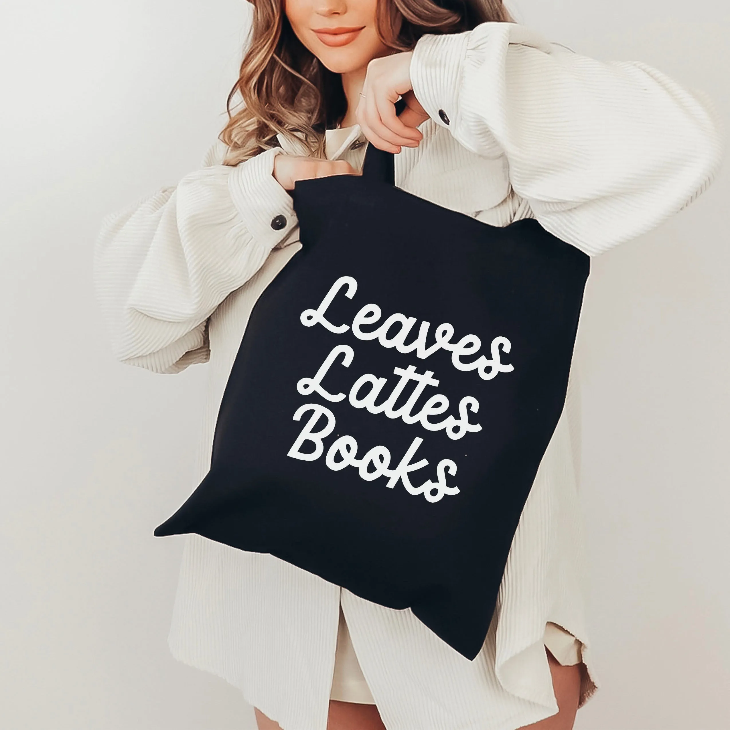 Leaves, Lattes, Books Tote Bag