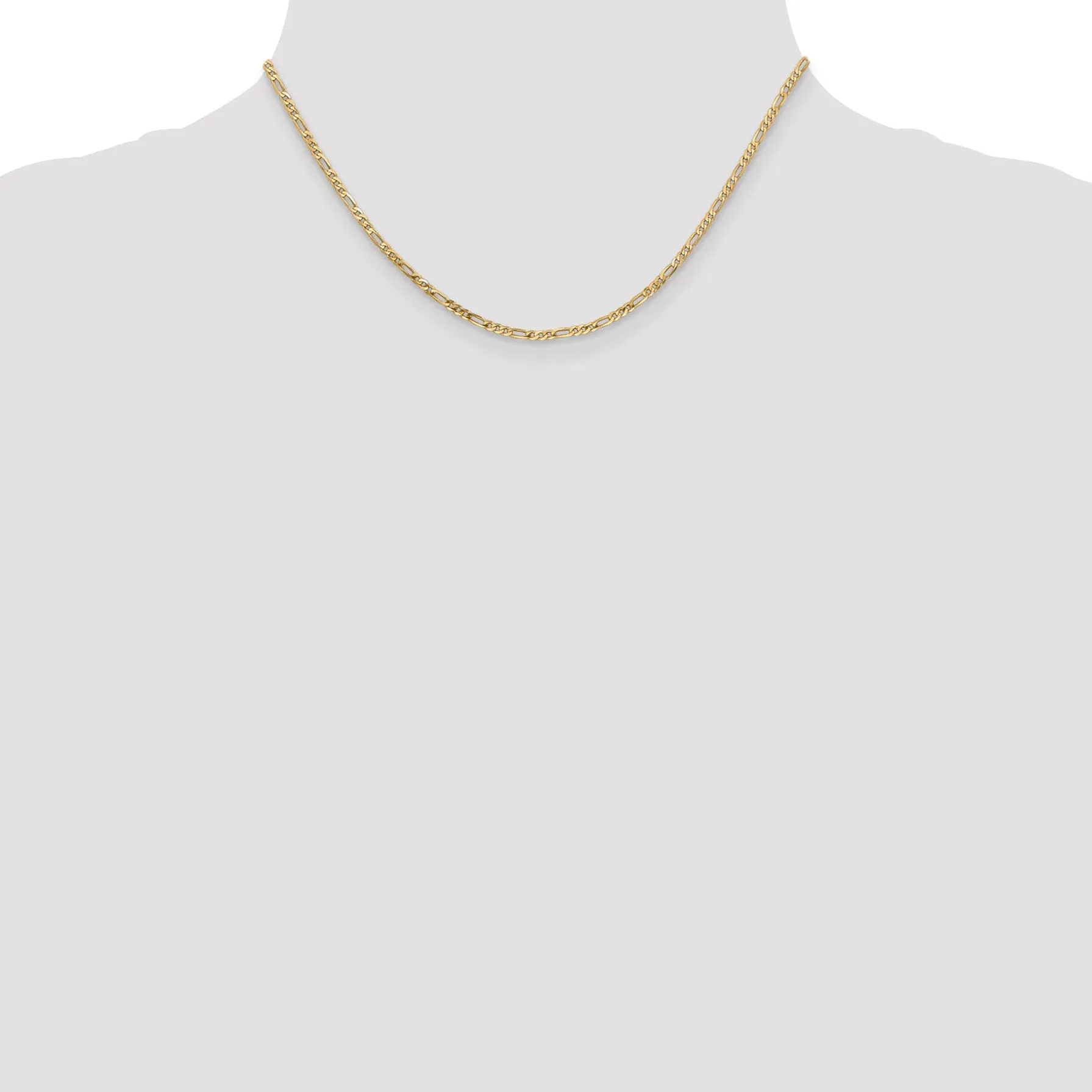 Leslie 14k Yellow Gold 2.25mm Flat Figaro Chain