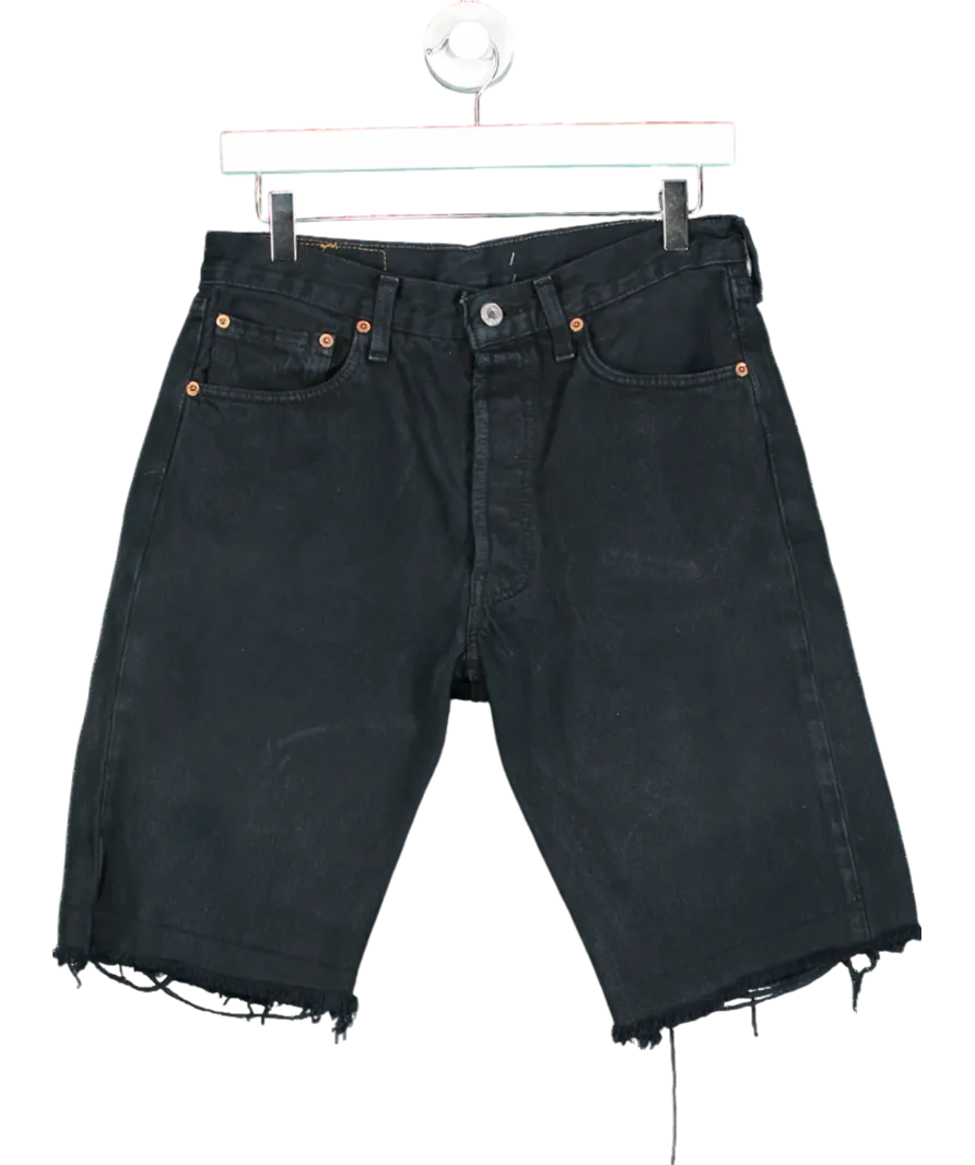 levis Blue Distressed Hem Shorts W32