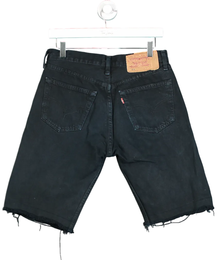levis Blue Distressed Hem Shorts W32