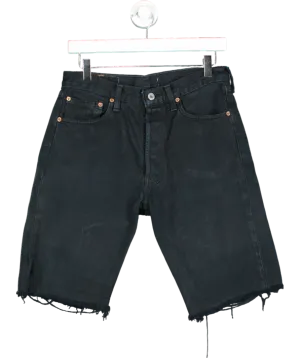 levis Blue Distressed Hem Shorts W32