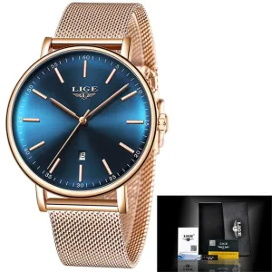 Lige Women's Ultra-thin Stainless Steel Watch