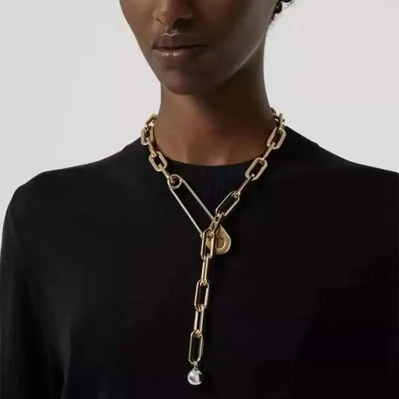 Lock pendant Chain Necklace Women Wedding Jewelry
