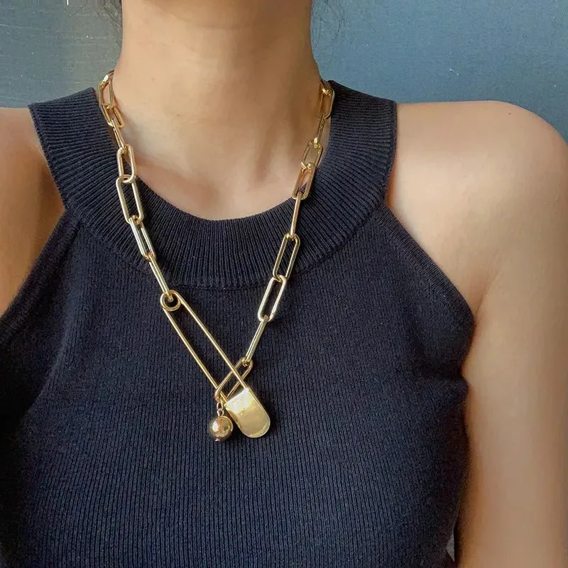 Lock pendant Chain Necklace Women Wedding Jewelry