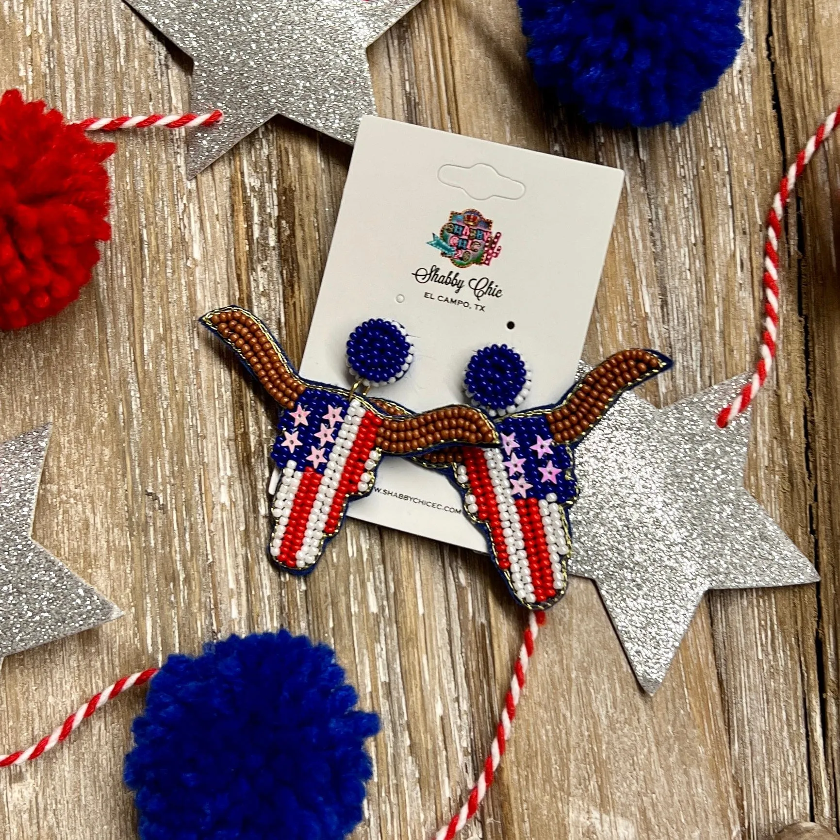 Longhorn Beaded Earrings
