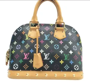 Louis Vuitton Alma Black Canvas Hand Bag
