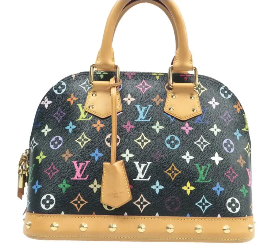 Louis Vuitton Alma Black Canvas Hand Bag