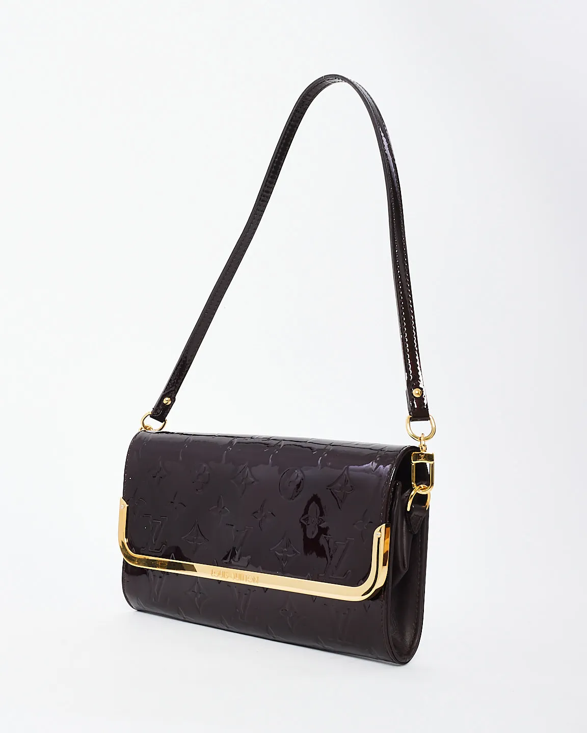 Louis Vuitton Amarante Monogram Vernis Leather Rossmore MM Clutch with Strap