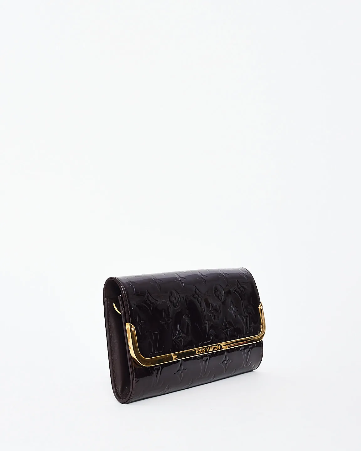 Louis Vuitton Amarante Monogram Vernis Leather Rossmore MM Clutch with Strap