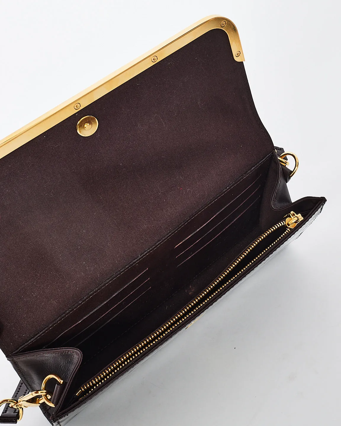 Louis Vuitton Amarante Monogram Vernis Leather Rossmore MM Clutch with Strap
