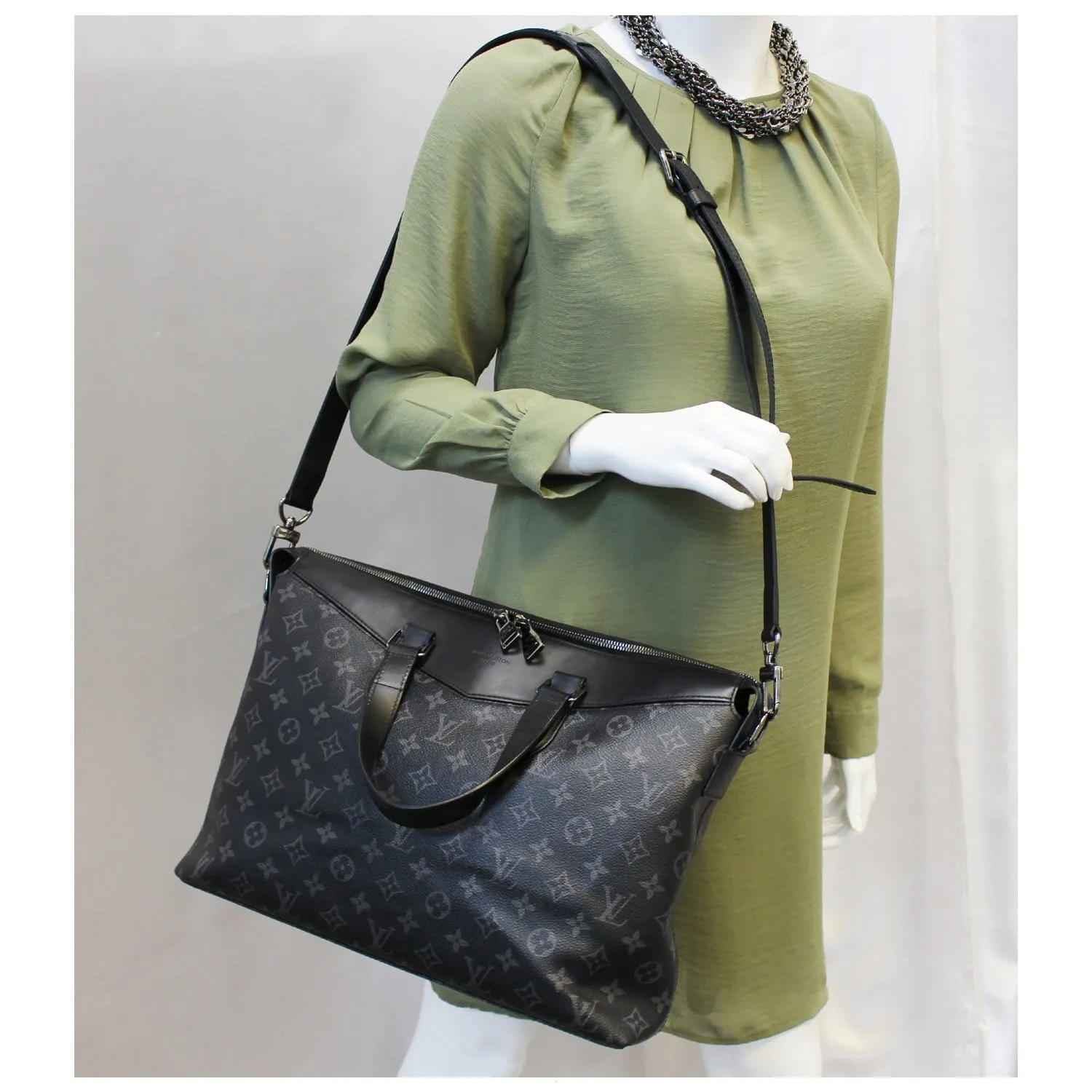 LOUIS VUITTON Briefcase Explorer Monogram Eclipse Shoulder Bag