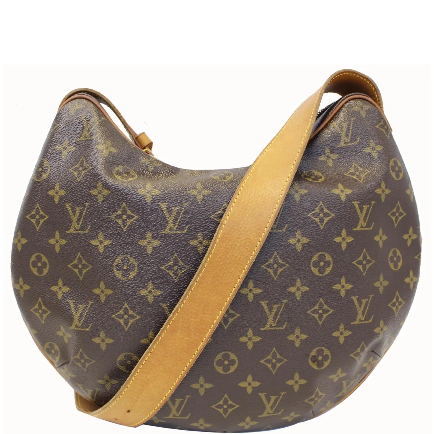 LOUIS VUITTON Croissant GM Monogram Canvas Shoulder Bag Brown