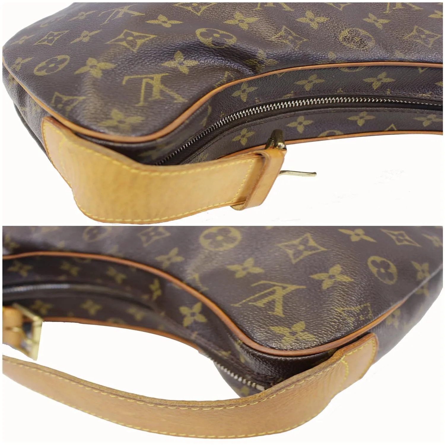 LOUIS VUITTON Croissant GM Monogram Canvas Shoulder Bag Brown