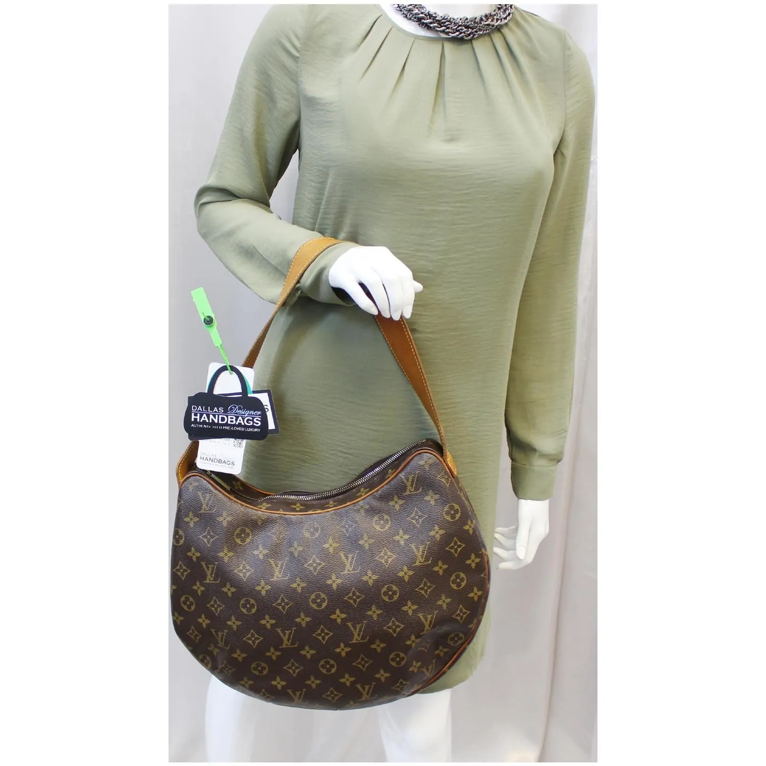 LOUIS VUITTON Croissant GM Monogram Canvas Shoulder Bag Brown