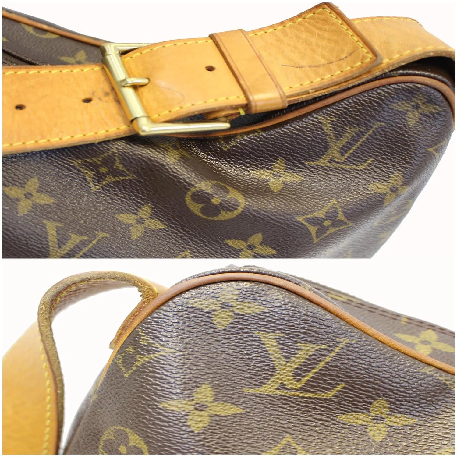 LOUIS VUITTON Croissant GM Monogram Canvas Shoulder Bag Brown