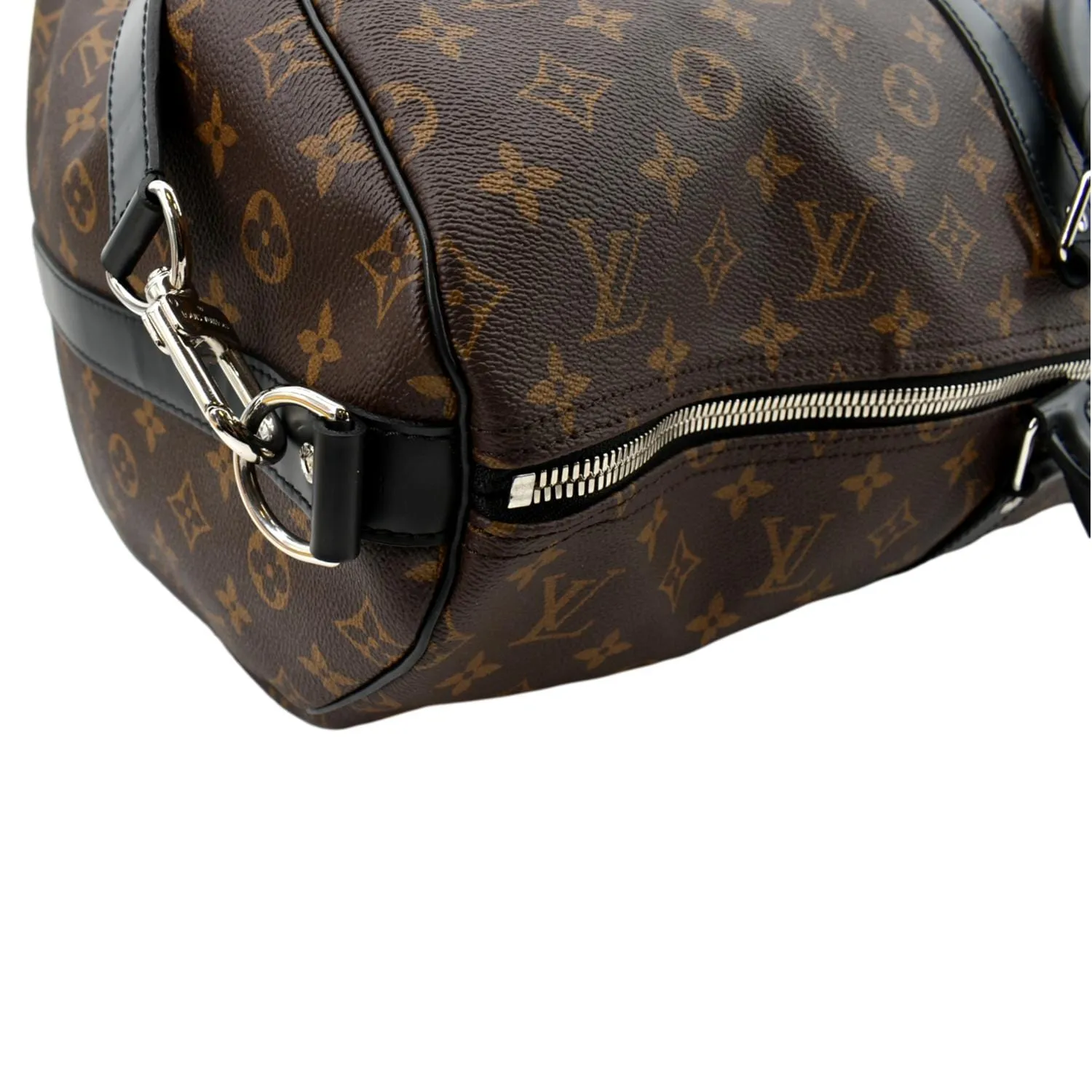LOUIS VUITTON Keepall Bandouliere 55 Monogram Canvas Travel Bag Brown