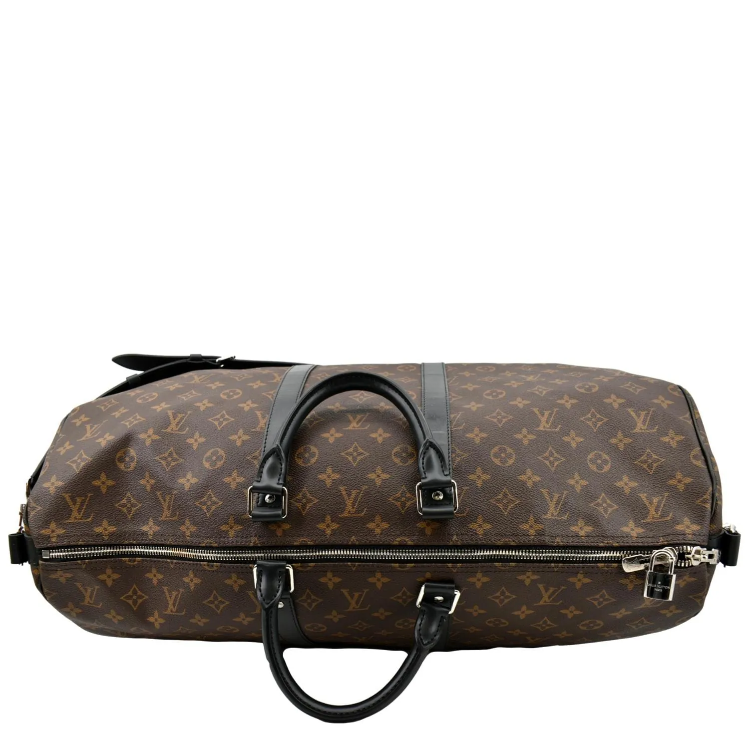 LOUIS VUITTON Keepall Bandouliere 55 Monogram Canvas Travel Bag Brown