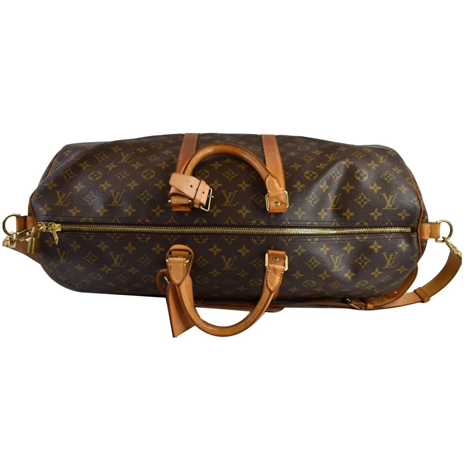 LOUIS VUITTON  Keepall Bandouliere 55 Monogram Canvas Travel Bag Brown