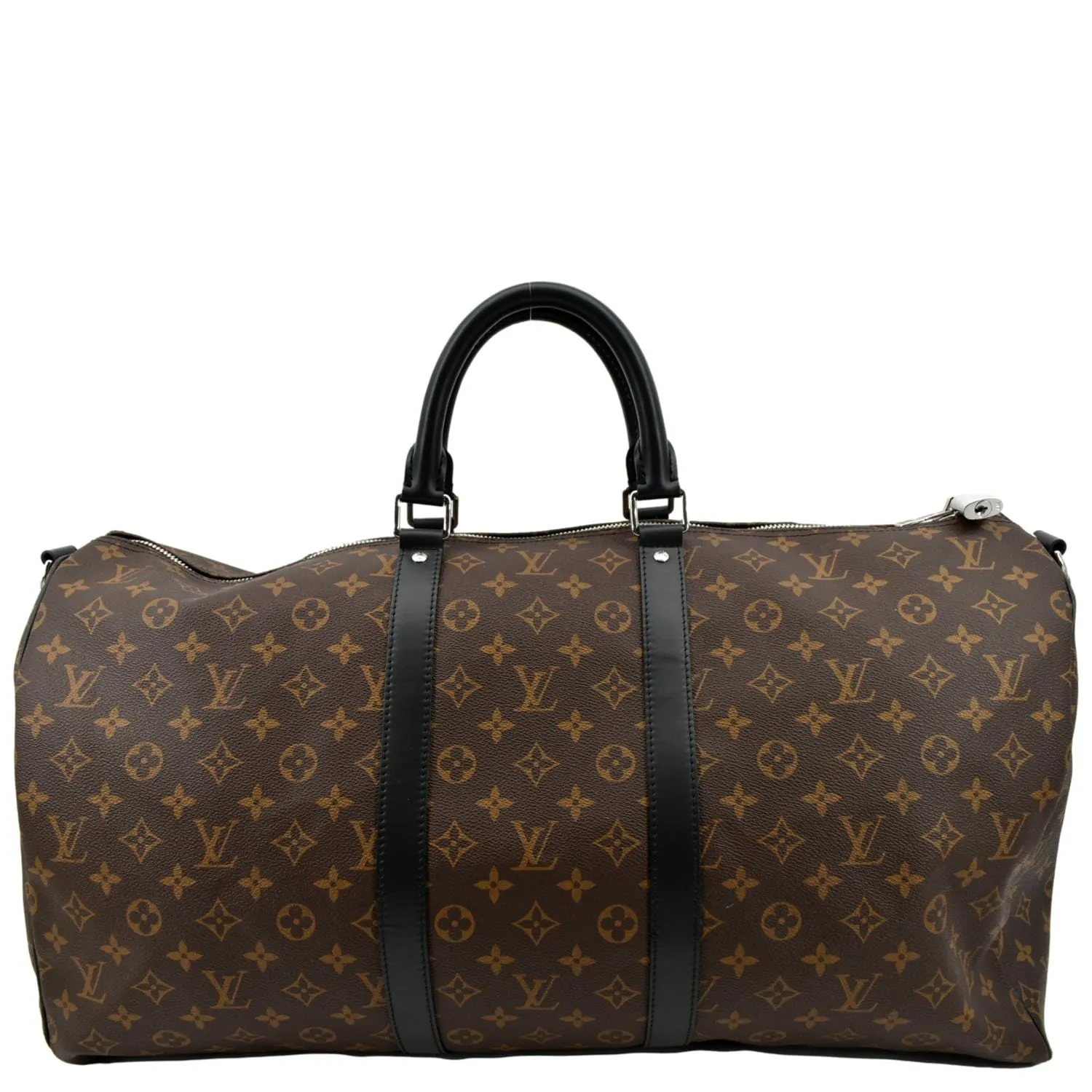 LOUIS VUITTON Keepall Bandouliere 55 Monogram Canvas Travel Bag Brown