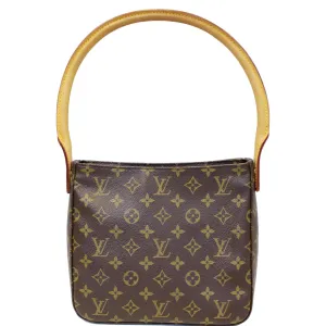 LOUIS VUITTON Looping MM Monogram Canvas Shoulder Bag Brown