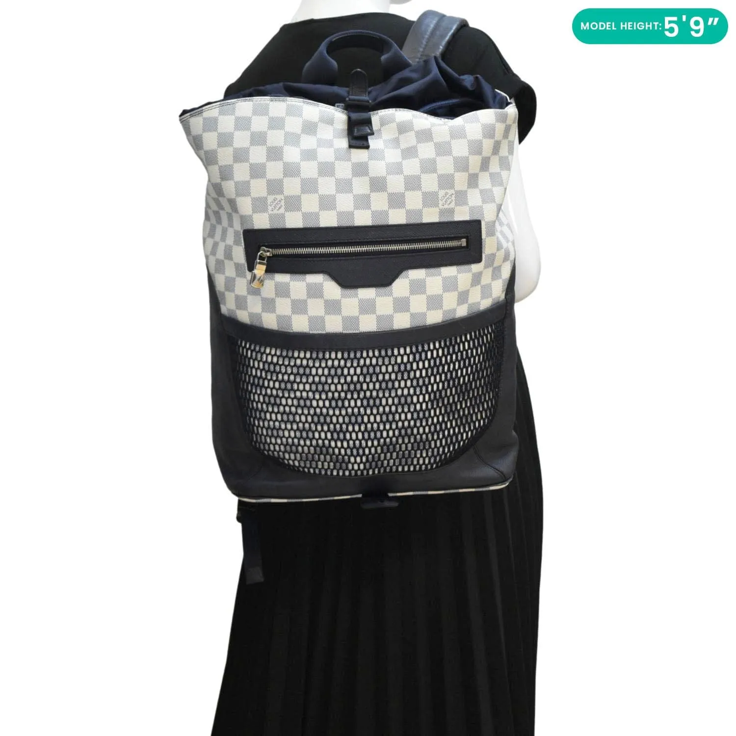 LOUIS VUITTON Matchpoint Damier Azur Backpack White