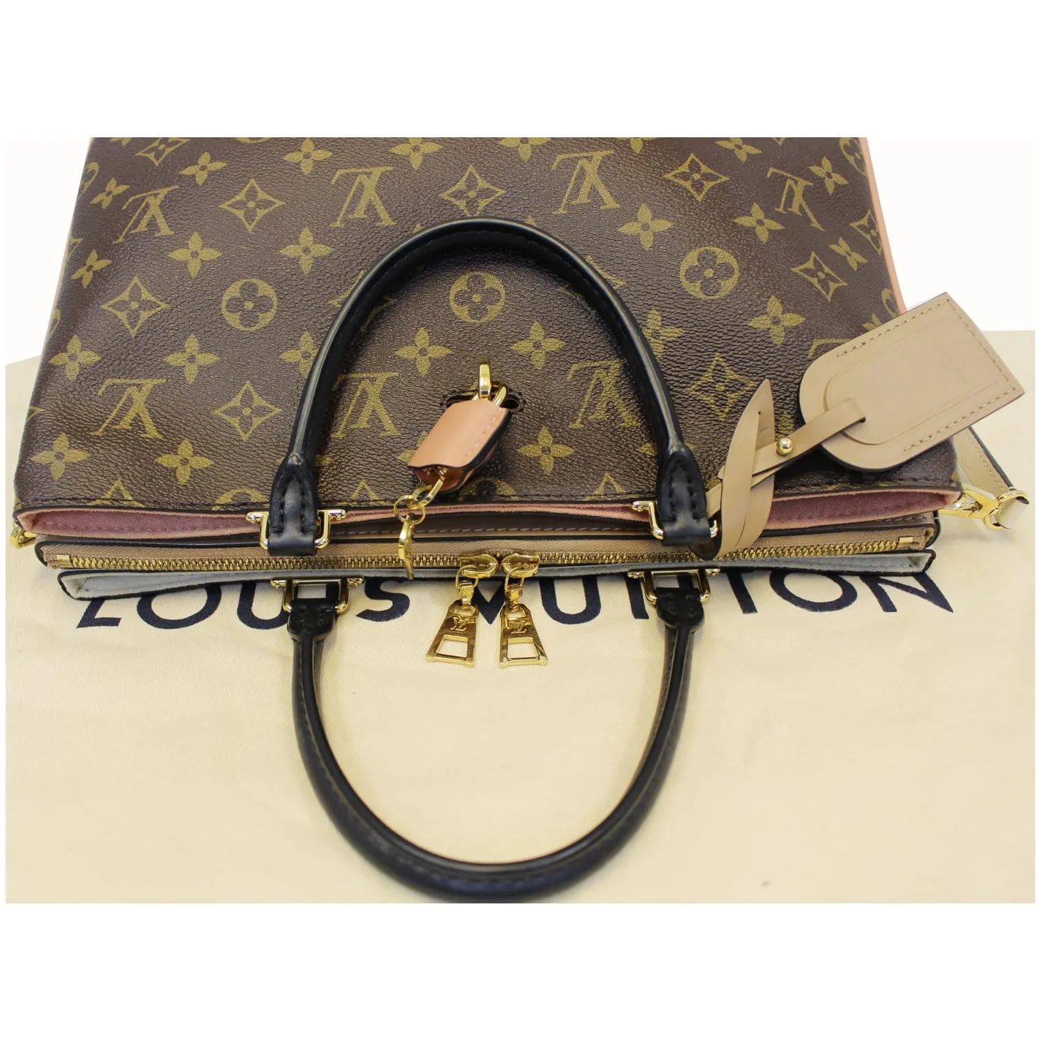 LOUIS VUITTON Millefeuille Monogram Canvas Shoulder Bag Brown