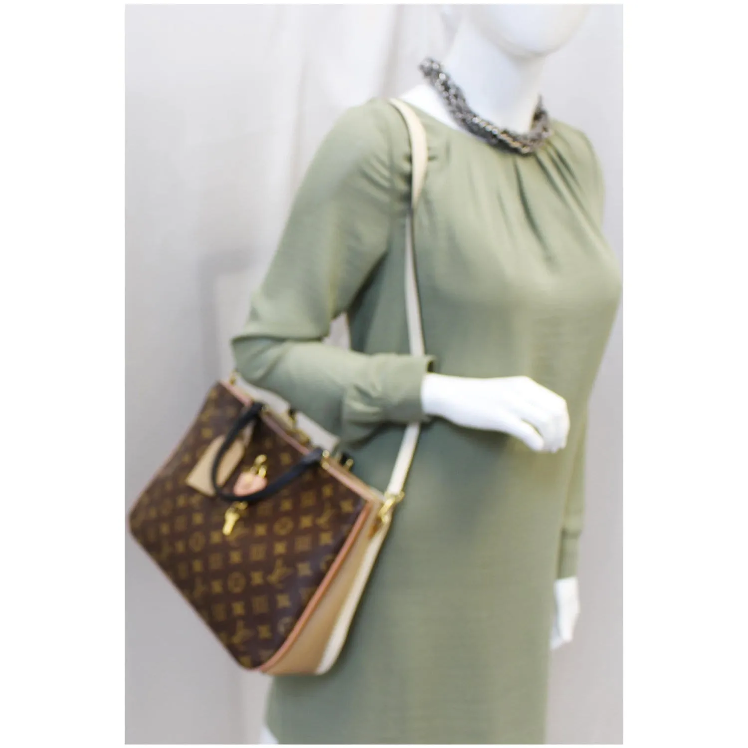 LOUIS VUITTON Millefeuille Monogram Canvas Shoulder Bag Brown