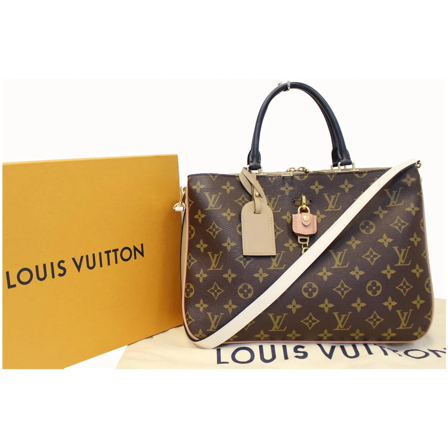 LOUIS VUITTON Millefeuille Monogram Canvas Shoulder Bag Brown